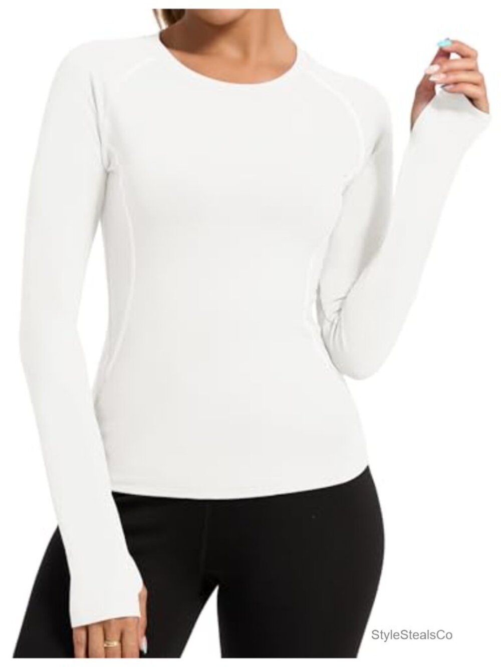 Women's Long Sleeve Compression Workout Top with Thumbholes